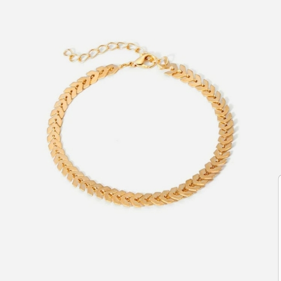 ◇Isabella ◇ Gold Chevron Anklet - Picture 2 of 2